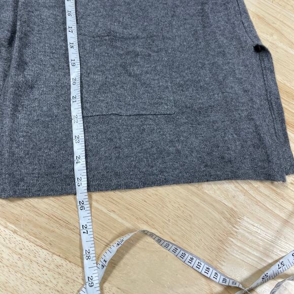 Phenix NWT 100% Cashmere Jersey Wrap Shawl Cardigan Sweater Gray Pocket Size OS - Picture 7 of 9